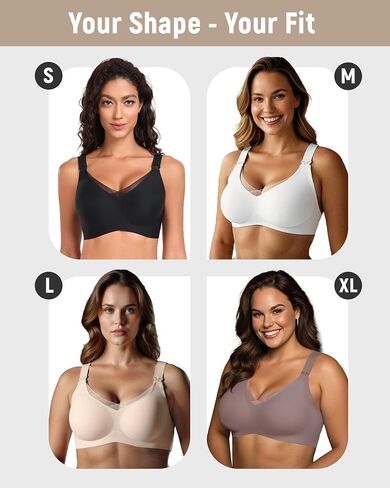 Gailife 3 Pack Nursing Bras for Breastfeeding Seamless V Neck Mesh Maternity Bra Comfort Pregnancy Sleep Bralette in Saudi Arabia