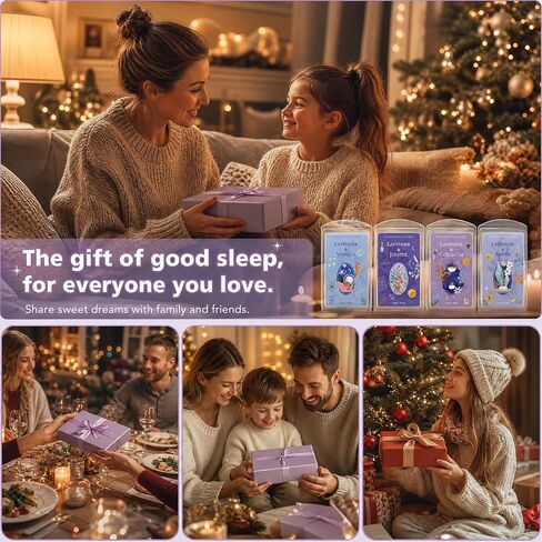SCENTORINI Wax Melts, Soy Wax Cubes Strong Scent, Lavender Essential Oil Scented for Sleep, Summer Scents Wax Melts for Warmer Gift Set, 10 oz 4-Pack - Lavender & Amber, Juniper, Geranium, Vanilla in Kuwait