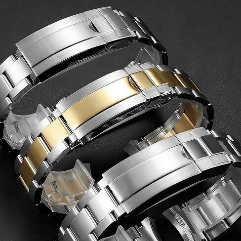 Glide-Lock Buckle Clasp Band Replacement For Rolex Datejust Submariner, GMT, Daytona, DeepSea Strap Adjustable Stainless Steel 16mm in Kuwait