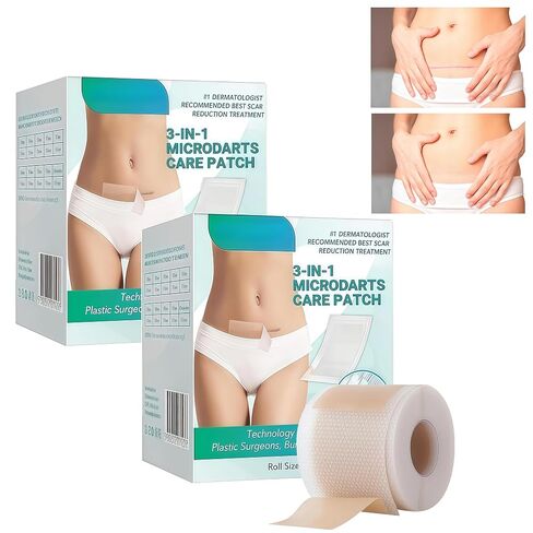 Lonqi Care Breeze 3 in 1 Care Patch, 2026 New Hyaluronic Acid Nano Repair Silicone Sheets, Waterproof Reusable Scar Tape for Wrinkles & Scars, Fits All Skin Types（2 Box） in Saudi Arabia