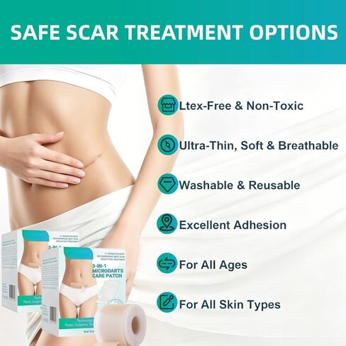 Lonqi Care Breeze 3 in 1 Care Patch, 2026 New Hyaluronic Acid Nano Repair Silicone Sheets, Waterproof Reusable Scar Tape for Wrinkles & Scars, Fits All Skin Types（2 Box） in Saudi Arabia