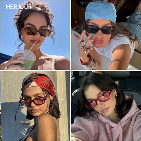 Polarized Trendy Retro Rectangle Sunglasses Womens Mens 90s Classic Vintage Sun Glasses AR82383 in Saudi Arabia