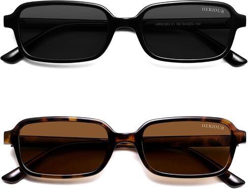 Polarized Trendy Retro Rectangle Sunglasses Womens Mens 90s Classic Vintage Sun Glasses AR82383 in Saudi Arabia