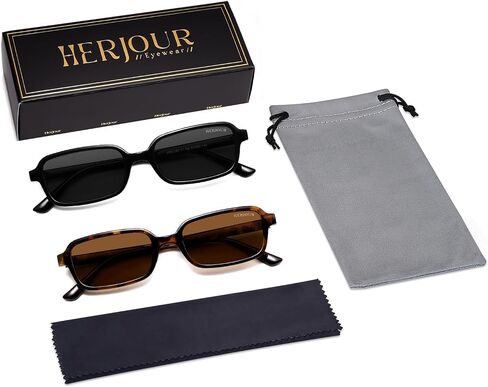 Polarized Trendy Retro Rectangle Sunglasses Womens Mens 90s Classic Vintage Sun Glasses AR82383 in Saudi Arabia