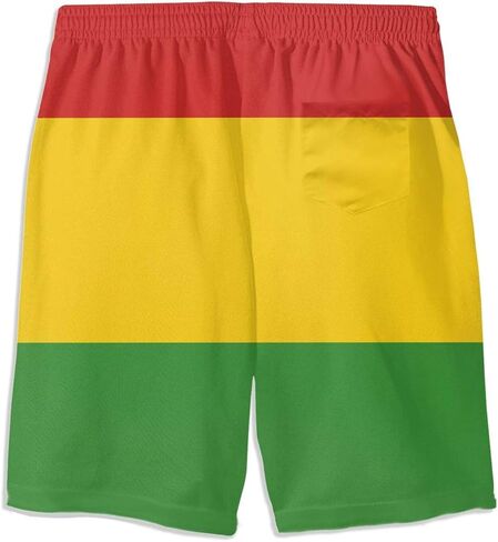 ملابس سباحة رجالية من SARA NELL، سراويل سباحة Reggae Rasta Flag Surfing Beach Board Shorts باللون الأبيض in Kuwait