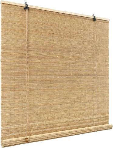 Bamboo Blinds for Interior Windows, Custom Bamboo Shades for Indoor Windows, Light Filtering, Easy to Install, Bambo Roll Up Blinds for Outdoor Patio, Decks, Porch, Backyards in Kuwait