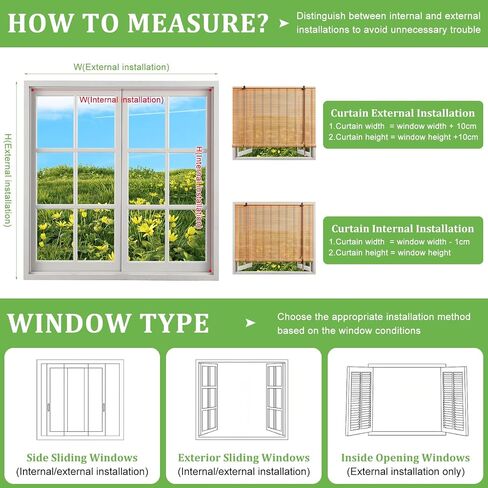 Bamboo Blinds 23x48 inch Bamboo Roman Shades for Indoor Windows Outdoor Patio,Light Filtering Sunshade Roll Up Window Shades,Easy to Install in Saudi Arabia
