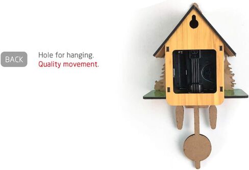 Wooden Cuckoo Clock Decorative Wall Clock with Movement Novelty Gift, E in Saudi Arabia