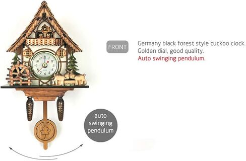 Wooden Cuckoo Clock Decorative Wall Clock with Movement Novelty Gift, E in Saudi Arabia