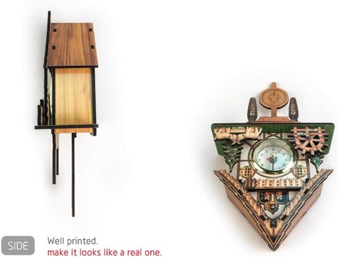 Wooden Cuckoo Clock Decorative Wall Clock with Movement Novelty Gift, E in Saudi Arabia