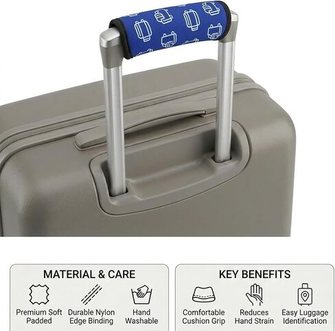 Luggage Handle Wraps, 6 Pack Neoprene Suitcase Handle Covers for Comfort Grip, Bright Luggage Identifiers for Easy Bag Recognition, Travel Accessories for Suitcases and Duffle Bags in Saudi Arabia