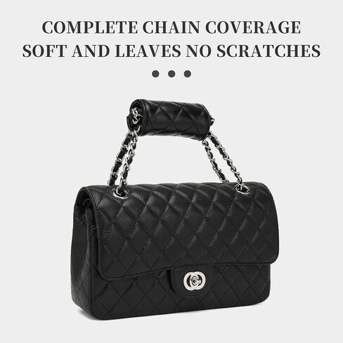 1Pcs Bag Handle Wrap Covers for Chanel，Microfiber Leather Grip Protector Strap,Stain and Abrasion Resistant (Chane l - Black) in Saudi Arabia