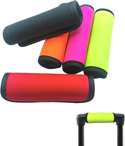 5 Pack Luggage Handle Wraps, 5 Styles Neoprene Soft Suitcase Handle Covers, Luggage Identifiers Markers Grips for Travel Suitcase Trolley Case Bags (Multi-Color) in Kuwait