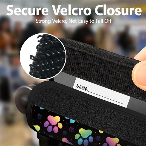 5 Pack Luggage Handle Wraps, Neoprene Suitcase Tags Identifiers for Travel, Paw Prints Luggage Handle Covers with Tags for Cruise Travel Accessories for Airplane/Flying in Kuwait