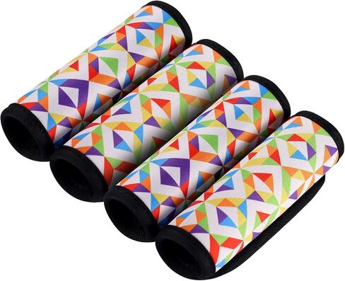 4pcs Luggage Handle Grips Wraps Soft Neoprene Detachable Luggage Handle Grip Covers/Tags/Gripper/Identifiers/Makers wrap for Suitcases Travel (Geometric Pattern) in Kuwait