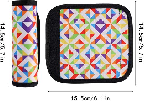 4pcs Luggage Handle Grips Wraps Soft Neoprene Detachable Luggage Handle Grip Covers/Tags/Gripper/Identifiers/Makers wrap for Suitcases Travel (Geometric Pattern) in Kuwait