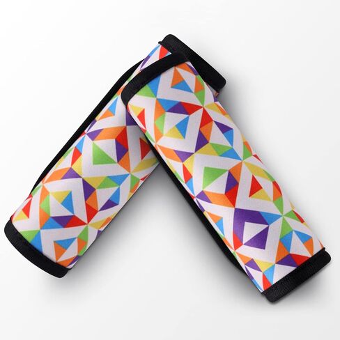 4pcs Luggage Handle Grips Wraps Soft Neoprene Detachable Luggage Handle Grip Covers/Tags/Gripper/Identifiers/Makers wrap for Suitcases Travel (Geometric Pattern) in Kuwait