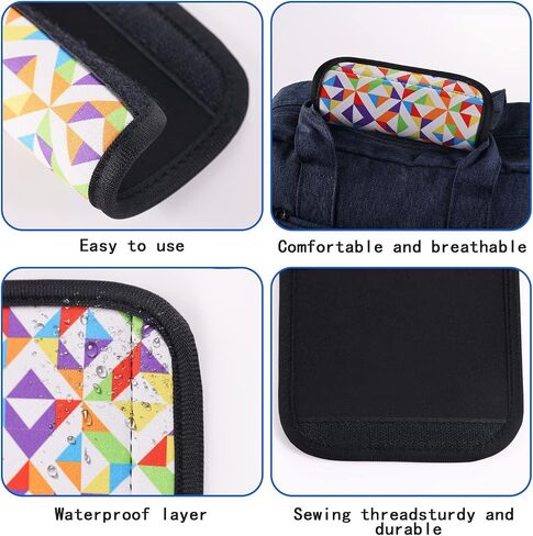 4pcs Luggage Handle Grips Wraps Soft Neoprene Detachable Luggage Handle Grip Covers/Tags/Gripper/Identifiers/Makers wrap for Suitcases Travel (Geometric Pattern) in Kuwait