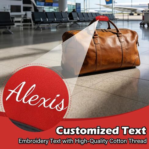 Personalized Luggage Handle Wrap with Embroidered Name Alex,6 Pcs Custom Soft Grip Handle Cover for Suitcase, Travel Bag Identifier, Machine Washable Travel Accessory(6) in Kuwait