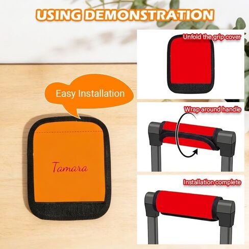 Personalized Luggage Handle Wrap with Embroidered Name Alex,6 Pcs Custom Soft Grip Handle Cover for Suitcase, Travel Bag Identifier, Machine Washable Travel Accessory(6) in Kuwait