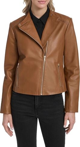 Cole Haan Women's Stand Collar Racer Jacket in Kuwait