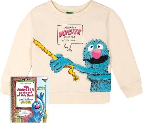 Sesame Street Grover Fleece Pullover Sweatshirt and Book Set Infant to Little Kid Sizes (12 Months - 5) in Kuwait