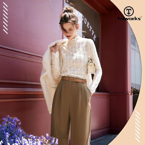 TRIWORKS Reversible Leather Belt for Women with Gold Buckle Ladies Leather Belt for Jeans Pants in Kuwait
