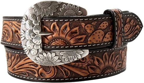 Angel Ranch Western Belt Womens Sunflowers Cactuses Brown D140011202 in Kuwait