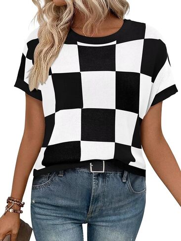 Magritta Summer Sweaters for Women Lightweight Crew Neck Tops Cap Sleeve Shirts Dressy Loose Fit Crochet Outfits in Kuwait