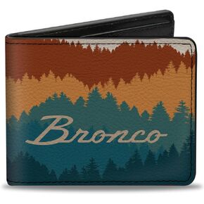 Buckle-Down Ford Wallet, Bifold, Ford Bronco Script Wilderness Orange Blues, Vegan Leather in Kuwait