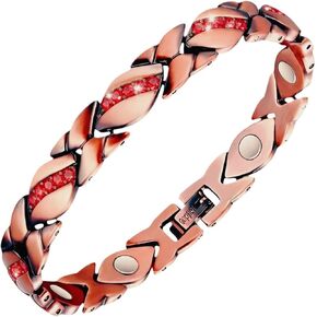 Magnetic Copper Bracelets for Women - 99.99% Pure Copper Effective Magnetic Bracelets and easy 2 links for Mother in Saudi Arabia