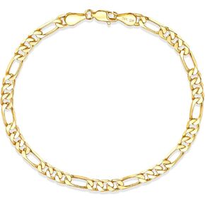 LUCA SMITH Gold Bracelets for Men & Women, 14K Gold Figaro Link Chain Bracelets 6mm Diamond-Cut Figaro Chain Bracelet for Men Hypoallergenic Trendy Dainty Jewelry Gifts Size 7.5in/8in/8.5in in Kuwait