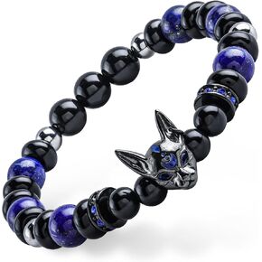 GUXI-Dream Devourer Obsidian Bracelet High Purity Lapis Lazuli Bracelets for Men Pure Handmade Protection Bracelet Personalized Cat Jewelry Unique Gifts in Saudi Arabia