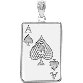 Good Luck Charm Personalized Name Sterling Silver Poker Card Ace Of Spades Hip Hop Pendant in Kuwait
