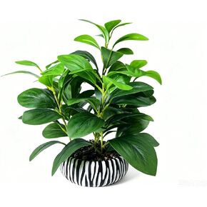 Realistic Artificial Potted Plant, Faux Indoor Greenery for Home Office Living Room Bookshelf Bathroom Decor, Low-Maintenance Space-Saving Fake Plants with Modern Decorative Vase in Saudi Arabia