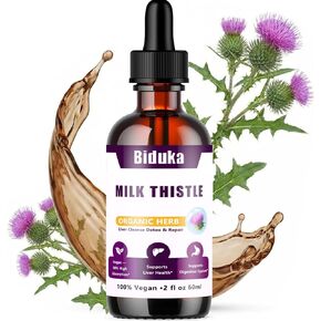 Milk Thistle Liquid Drops with 80% Silymarin, 98% High Absorption Liver Support, Vegan Gluten-Free GMO-Free, Extra Strength, 2Fl Oz in Saudi Arabia