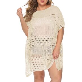 Chalier Womens Swimsuit Coverup Crochet Bathing Suit Cover Up, Plus Size Beach Cover Ups Hollow Out Bikini Dress in Kuwait