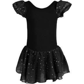 Toddler Ballet Leotard for Girls Dance Costume Flutter Sleeve Sparkle Skirt U-Back for Practice in Saudi Arabia