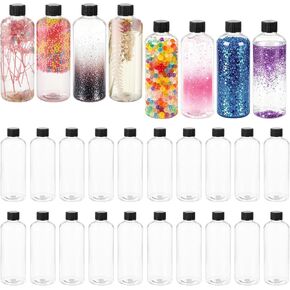 28 PCS Empty Plastic Sensory Bottles with Lids 10oz/300ml Clear Leakproof Drink Containers Reusable Water Bottles Decorative for Crafts, DIY Sensory Play, Juice, Party & Calm Down Corner Supplies in Saudi Arabia