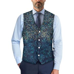 TOADDITDO V- Neck Suit Vest for Men Business Formal Dress Waistcoat Button Down Vests for Tuxedo in Saudi Arabia