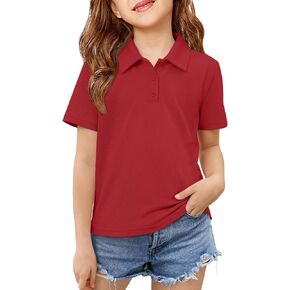 Girls Collared School Uniform Polo Shirts Kid Short Sleeve Pique Polo Shirt in Saudi Arabia