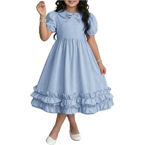 Verdusa Girl's Doll Collar Princess Dress Ruffle Puff Sleeve Summer Dresses Cute Birthday Outfits in Kuwait