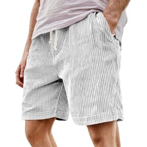 Corduroy Shorts Men Athletic Casual Elastic Waist Drawstring SweatShorts with Pockets Summer Beach Loose Fit Shorts in Saudi Arabia