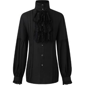Mens Victorian Steampunk Gothic Shirt Medieval Vampire Pirate Tops in Saudi Arabia