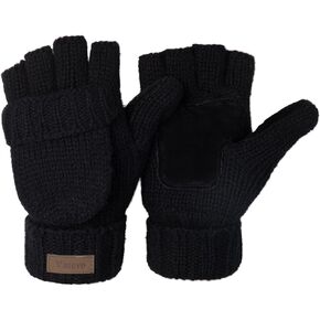 ViGrace Winter Knitted Convertible Fingerless Gloves Wool Mittens Warm Mitten Glove for Women and Men in Saudi Arabia