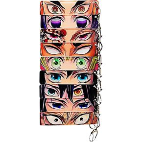 9PCS Demon Anime Slayer Keychain Character Eyes Transparent Card Pendant Accessories forKey Bag Gift for Fan in Saudi Arabia