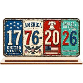 Retro 250 Year American Anniversary Decor Wooden Plaque 1776–2026, 250 Years of Freedom, Patriotic 4th of July Decorations, 250 Anniversary Usa Merchandise, American Flag Desk Decor, USA Birthday Gift in Saudi Arabia