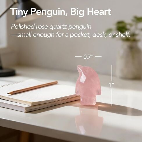 Gift for Mom, Rose Quartz Penguin Pocket Hug Keepsaket, Mom I Flippin' Love You Crystal Gift, Sentimental Birthday Gift for Mama, Meaningful Gift from Daughter or Son in Saudi Arabia