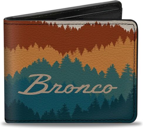 Buckle-Down Ford Wallet, Bifold, Ford Bronco Script Wilderness Orange Blues, Vegan Leather in Kuwait
