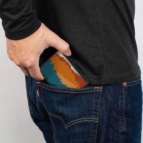Buckle-Down Ford Wallet, Bifold, Ford Bronco Script Wilderness Orange Blues, Vegan Leather in Kuwait